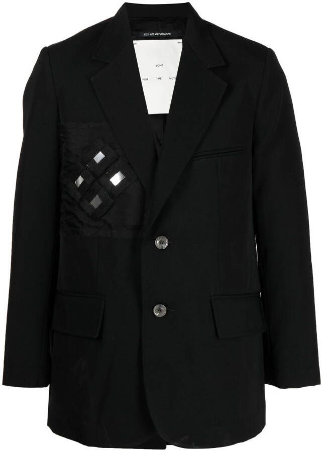 Song For The Mute Blazer met enkele rij knopen Zwart