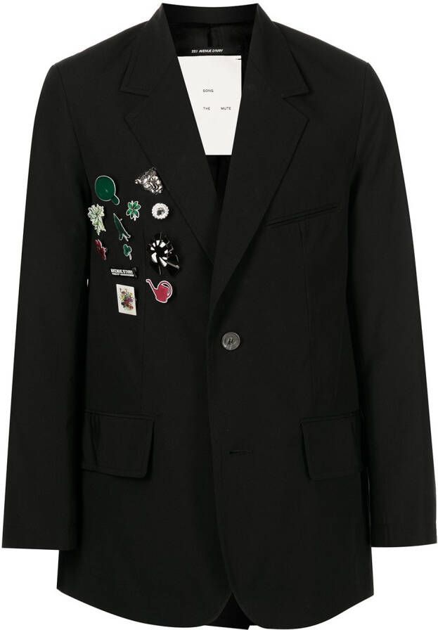 Song For The Mute Blazer met enkele rij knopen Zwart