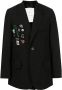 Song For The Mute Blazer met enkele rij knopen Zwart - Thumbnail 1