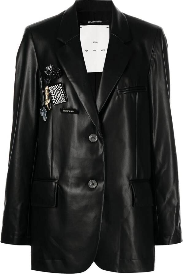 Song For The Mute Blazer van imitatieleer Zwart