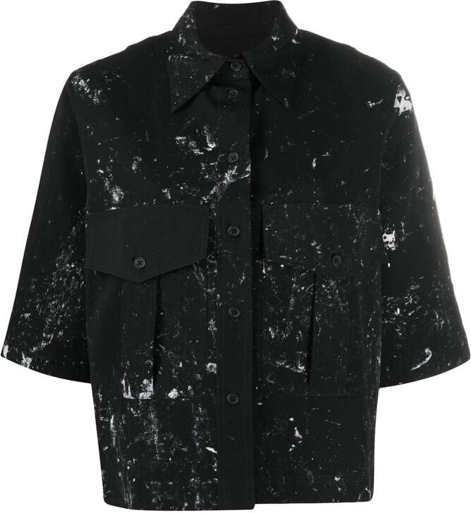 Song For The Mute Blouse met verfprint Zwart
