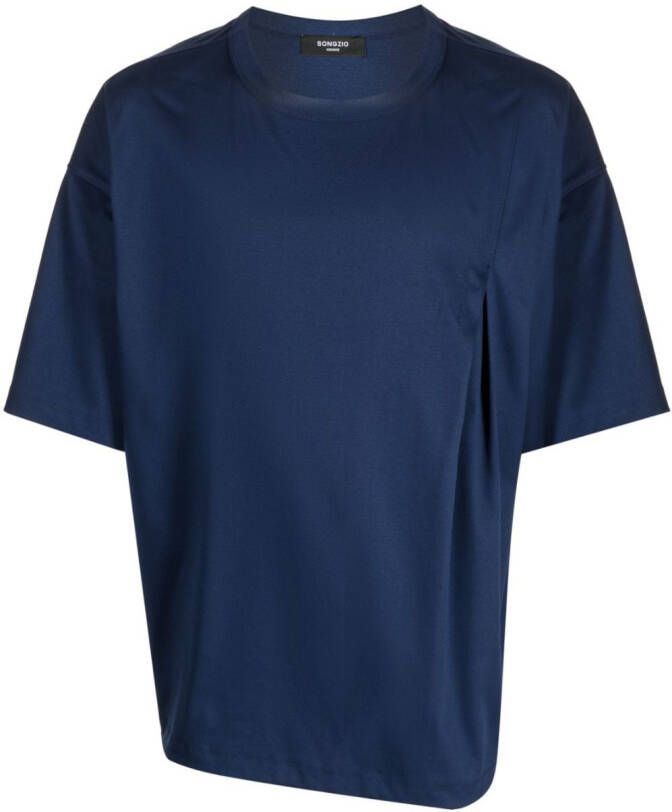 SONGZIO Asymmetrisch T-shirt Blauw