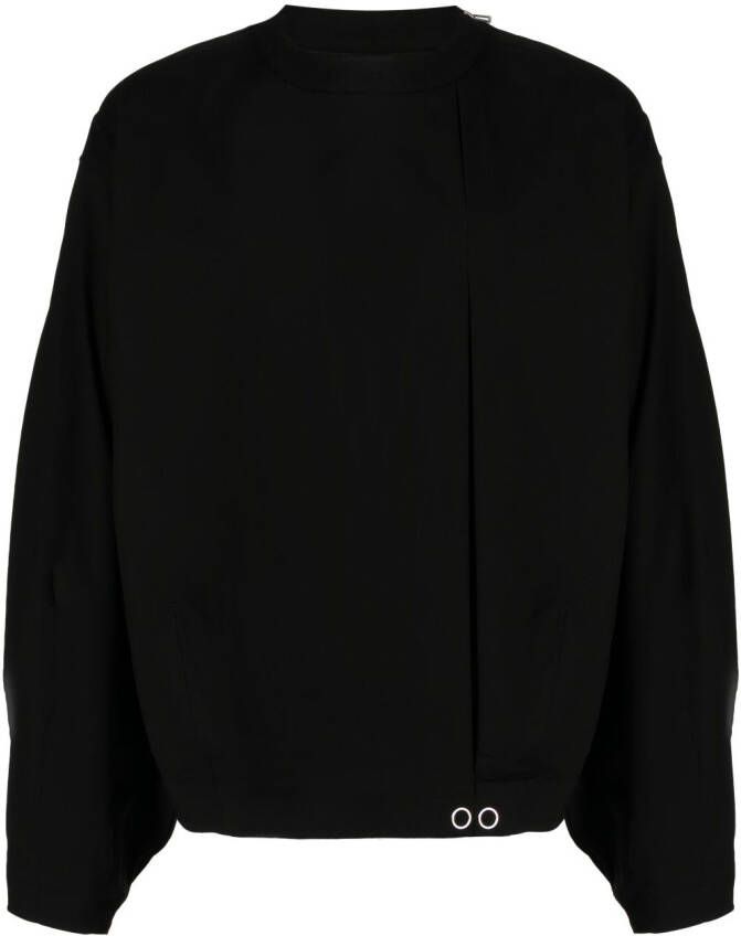SONGZIO Cocoon pleat-detail sweatshirt Zwart