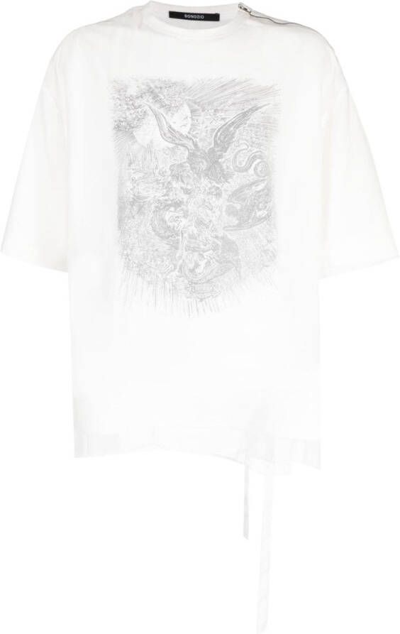 SONGZIO T-shirt met tule laag Wit