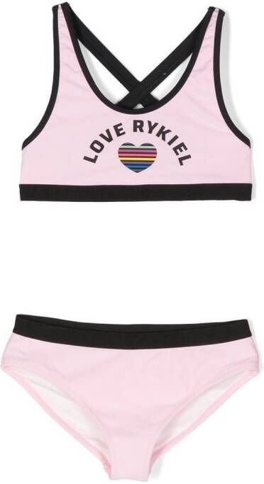 SONIA RYKIEL ENFANT Bikini met logoprint Roze