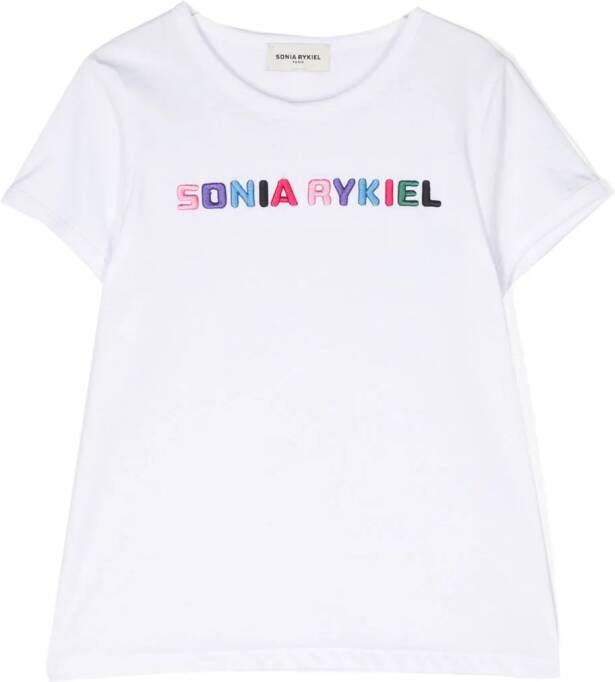 SONIA RYKIEL ENFANT T-shirt met geborduurd logo Wit