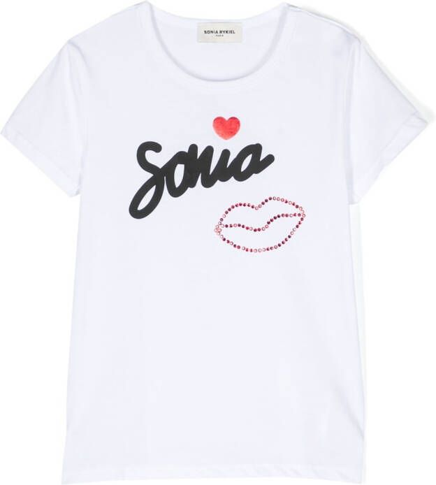 SONIA RYKIEL ENFANT T-shirt met logoprint Wit