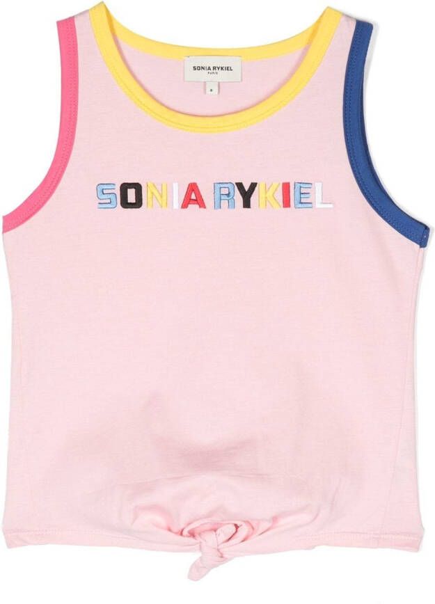 SONIA RYKIEL ENFANT Tanktop met geborduurd logo Roze