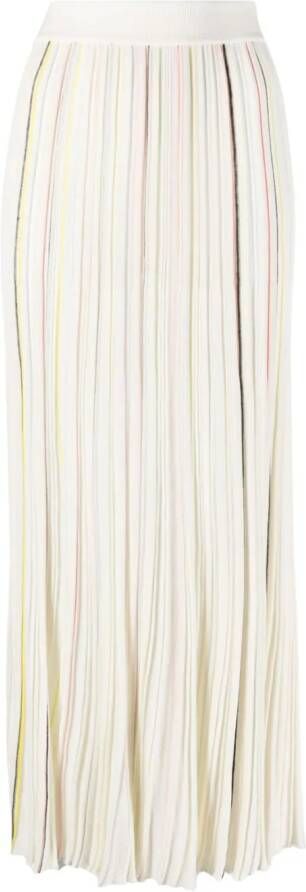Sonia Rykiel Gestreepte plooirok Wit