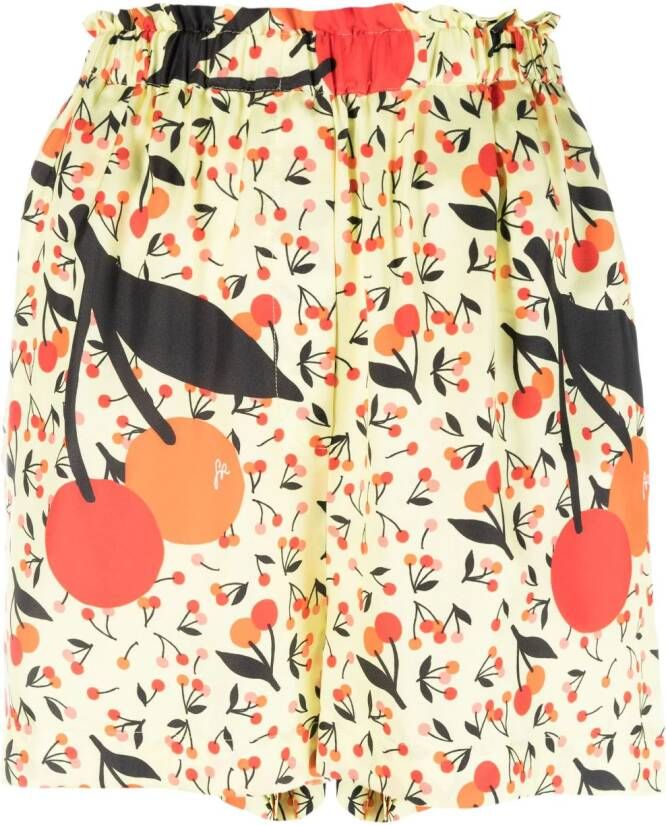 Sonia Rykiel Shorts met kersenprint Geel