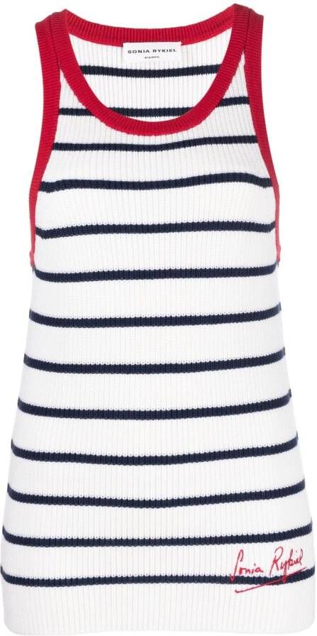 Sonia Rykiel Tanktop met geborduurd logo Wit