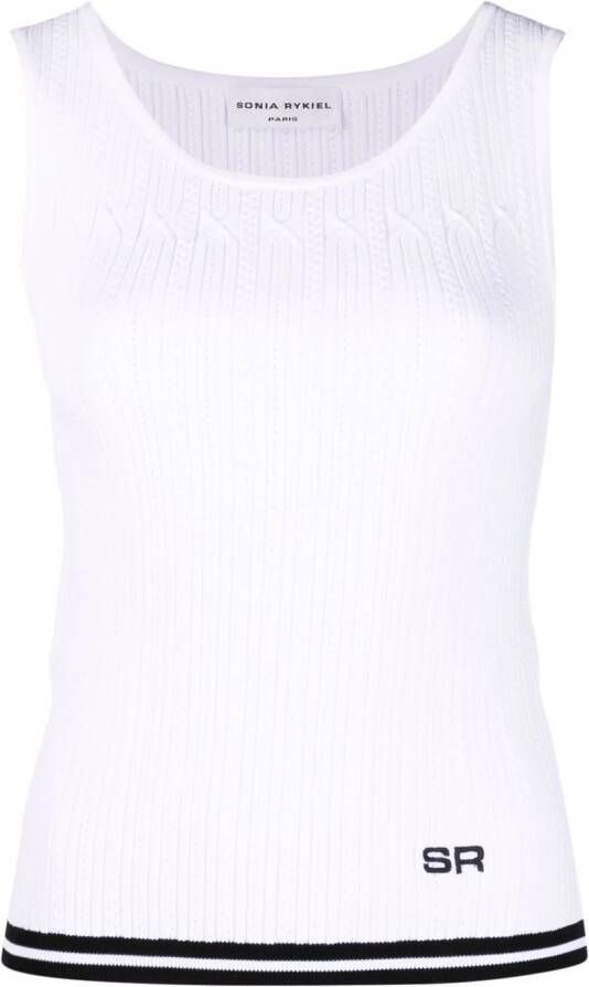 Sonia Rykiel Tanktop met geborduurd logo Wit