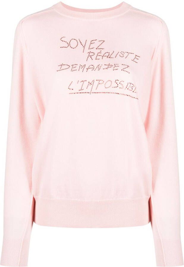 Sonia Rykiel Trui verfraaid met stras Roze