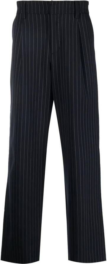 Soulland Broek met krijtstreep Blauw