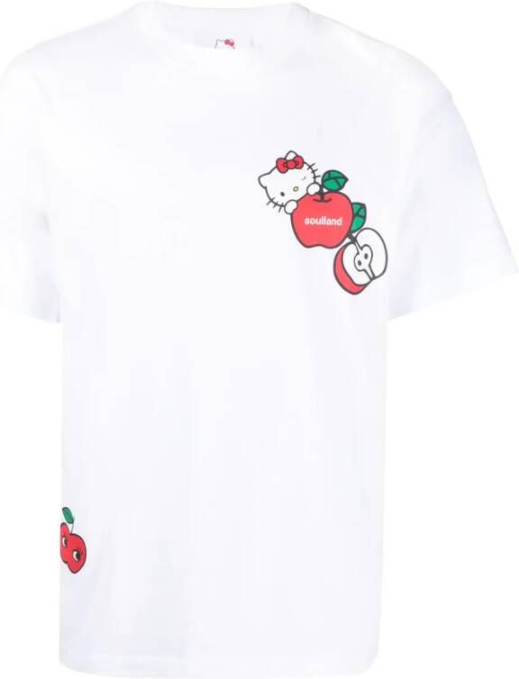 Soulland T-shirt met print Wit