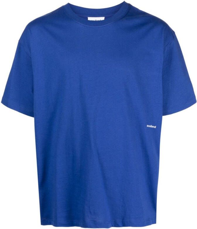 Soulland T-shirt van biologisch katoen Blauw