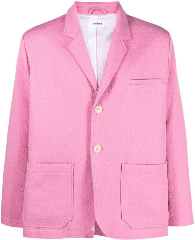 Soulland Blazer met jacquard Roze
