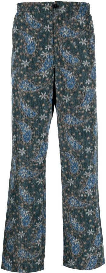 Soulland Broek met paisley-print Zwart