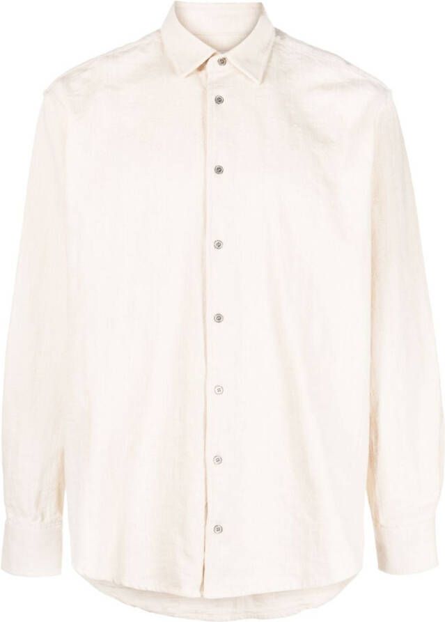 Soulland Overhemd met knoopsluiting Beige