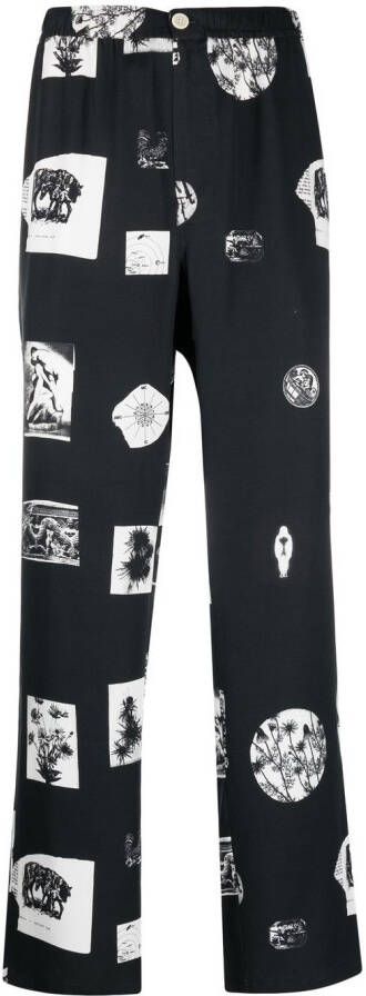 Soulland Broek met print Zwart