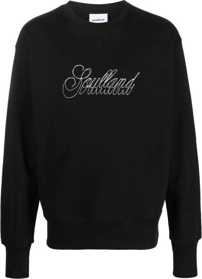 Soulland Sweater met logoprint Zwart