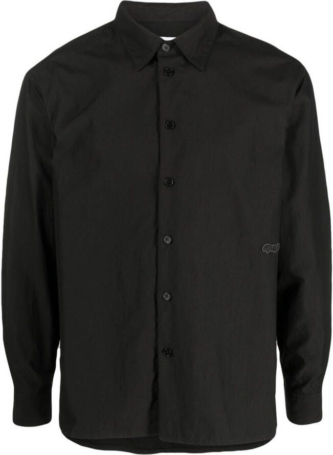 Soulland Overhemd met logopatch Zwart
