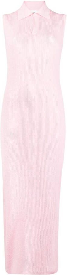 Soulland Ribgebreide jurk Roze