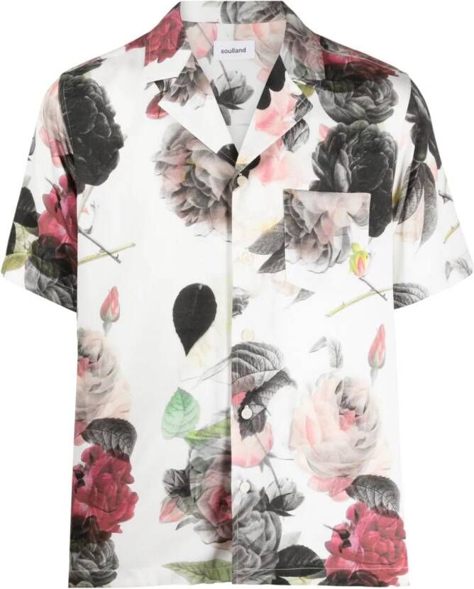Soulland Overhemd met print Wit