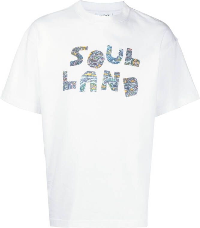 Soulland T-shirt met paisley-logo Wit