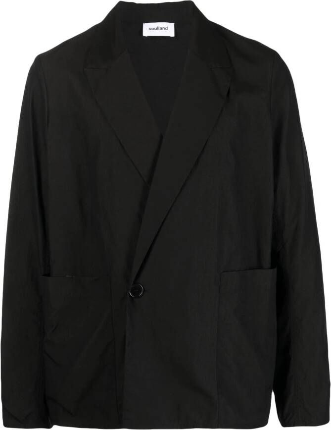 Soulland Blazer met dubbele rij knopen Zwart