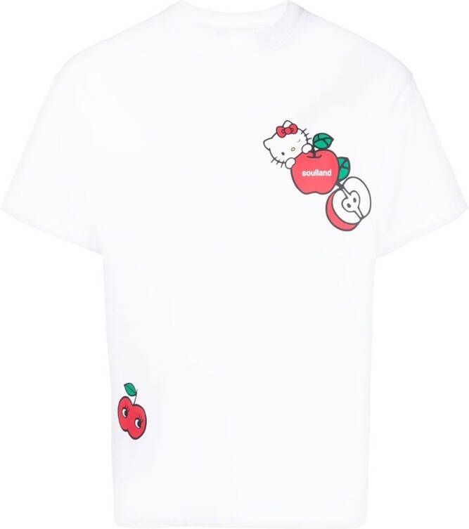 Soulland T-shirt met print Wit