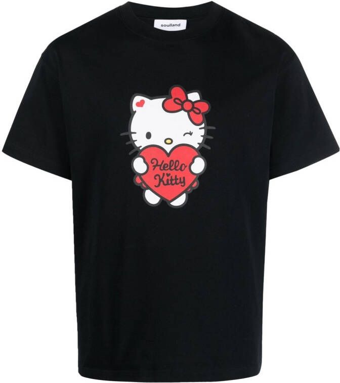 Soulland T-shirt met print Zwart