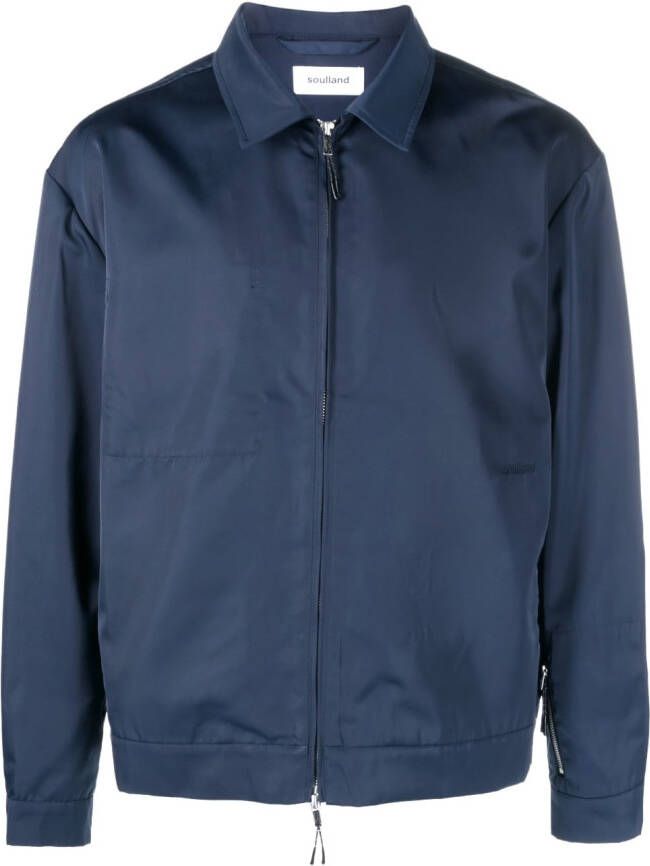 Soulland Gerecycled jack Blauw