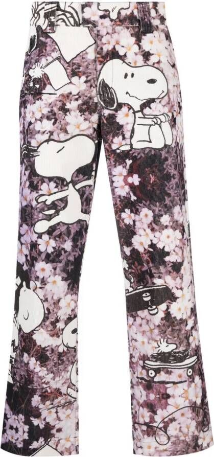 Soulland x Peanuts Fawna broek met gemixte print Wit