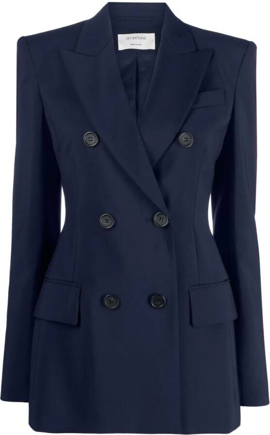 Sportmax Blazer met dubbele rij knopen Blauw