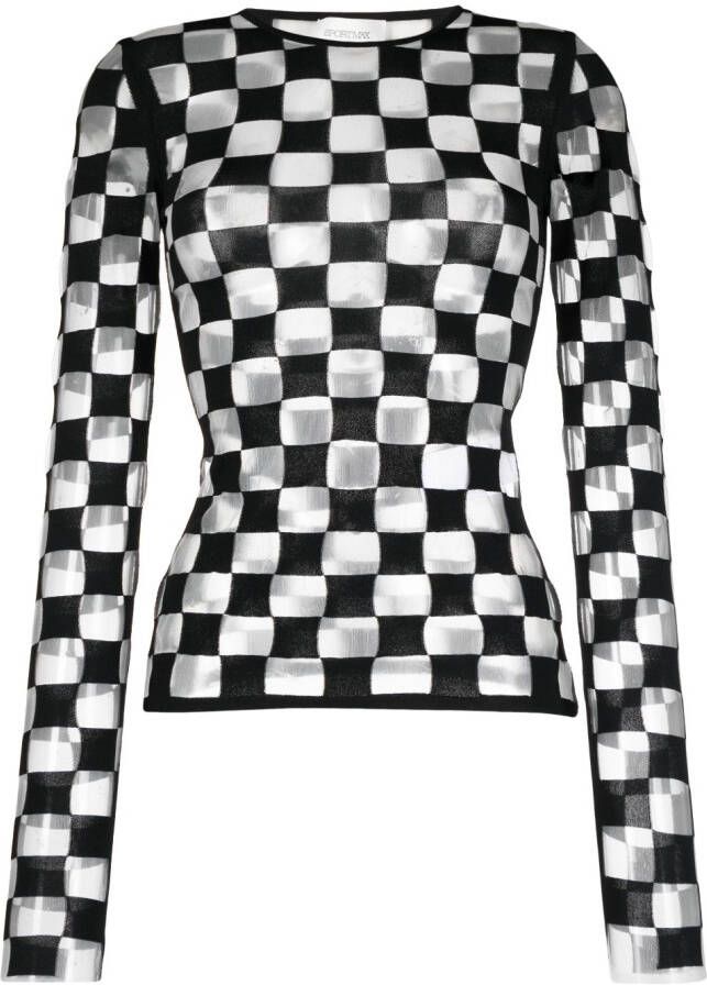 Sportmax Geruite blouse Zwart
