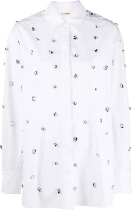 Sportmax Blouse verfraaid met kristallen Wit