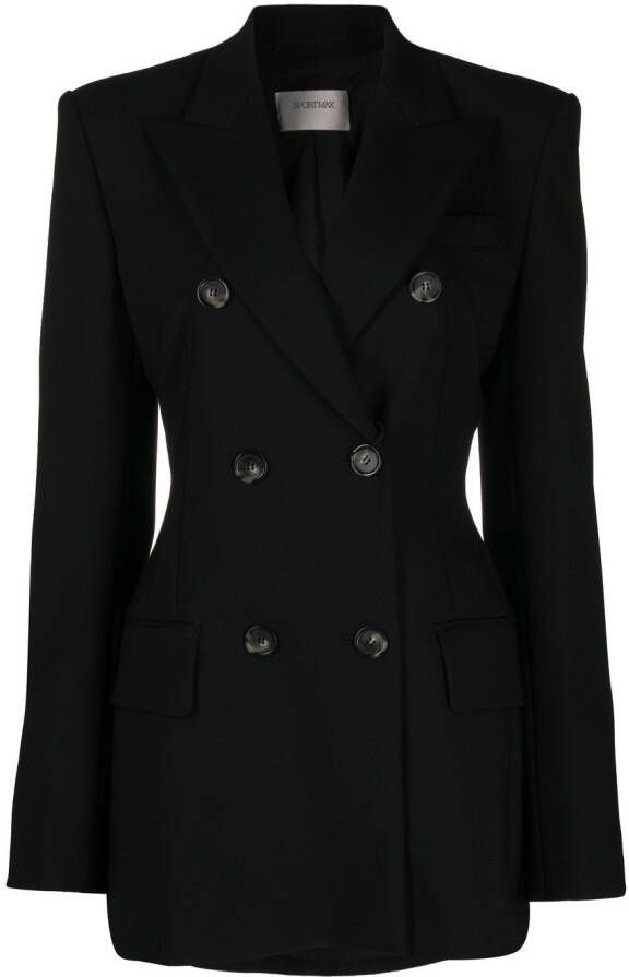 Sportmax Blazer met dubbele rij knopen Zwart