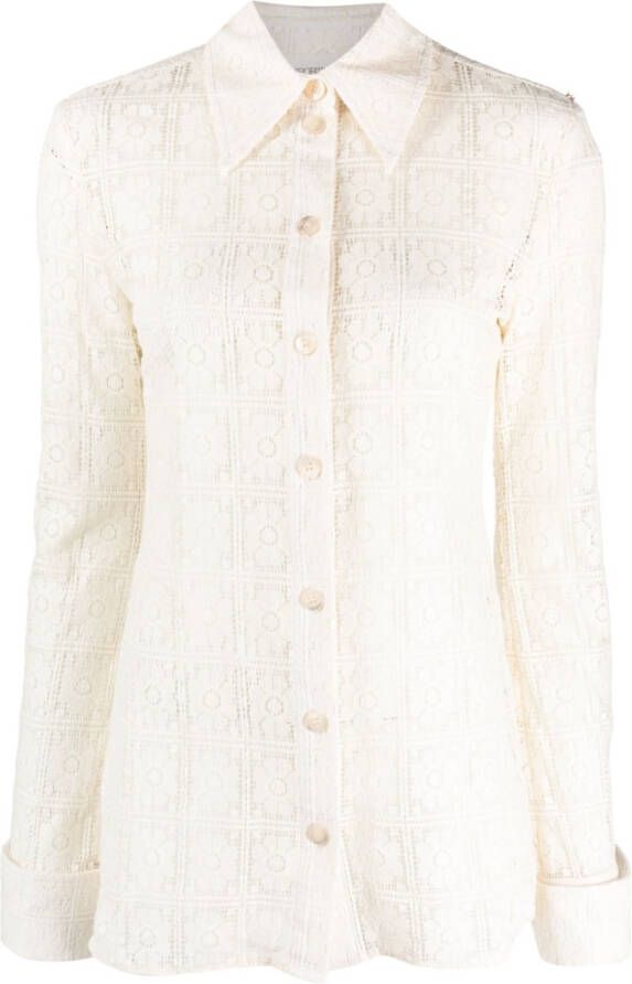 Sportmax Blouse van bloemenkant Beige