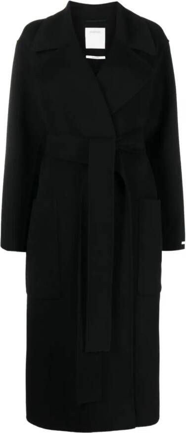 Sportmax Mantel met gestrikte taille Zwart