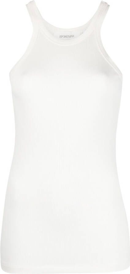 Sportmax Ribgebreide tanktop Wit