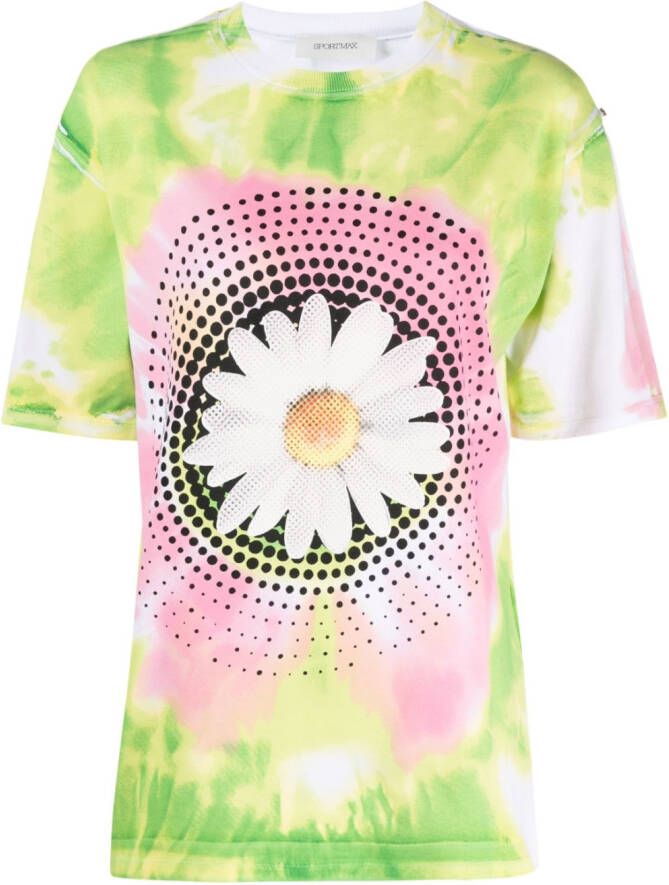Sportmax T-shirt met tie-dye print Groen