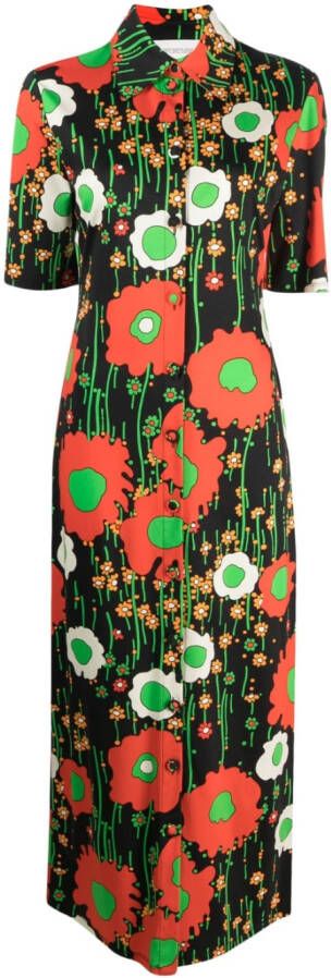 Sportmax Blousejurk met bloemenprint Zwart