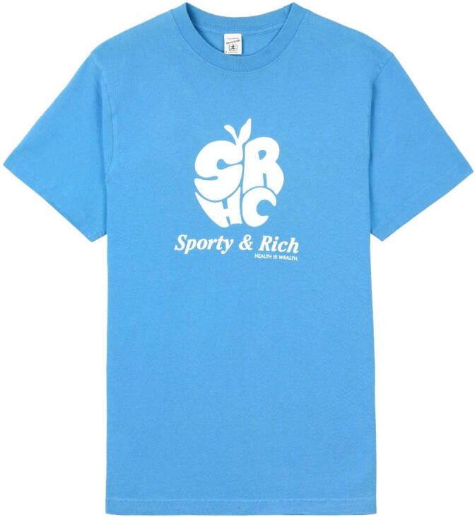 Sporty & Rich Katoenen T-shirt Blauw