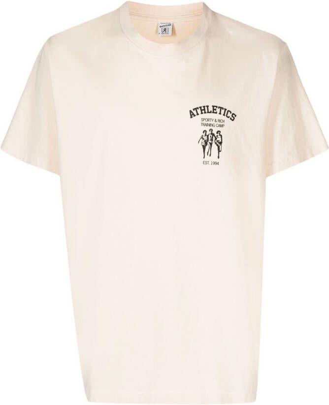 Sporty & Rich T-shirt met logoprint Beige