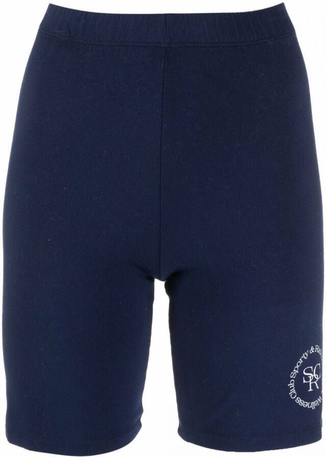 Sporty & Rich Bikershorts met logoprint Blauw