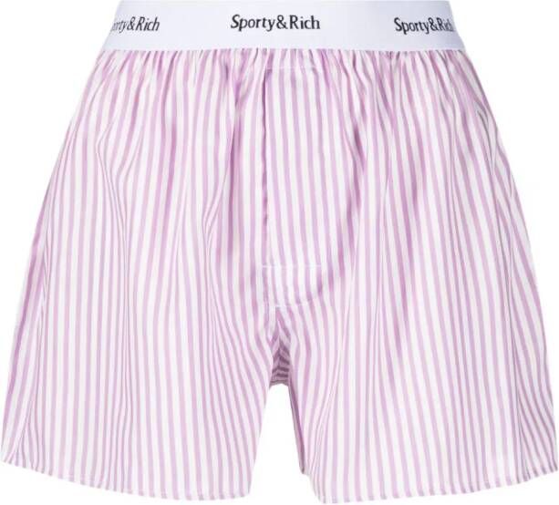 Sporty & Rich Boxershorts met logoband Paars