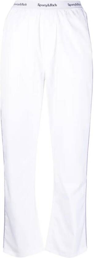 Sporty & Rich Broek met logoband Wit