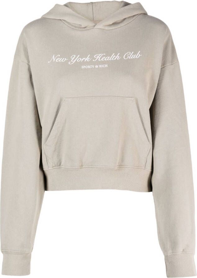 Sporty & Rich Cropped hoodie Beige