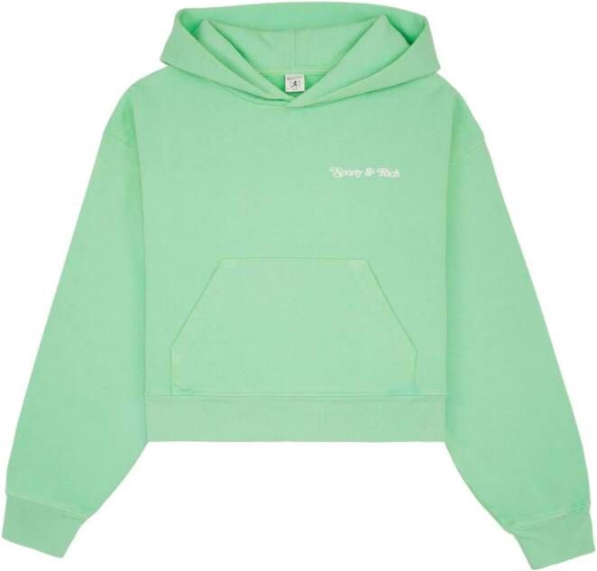 Sporty & Rich Cropped hoodie Groen